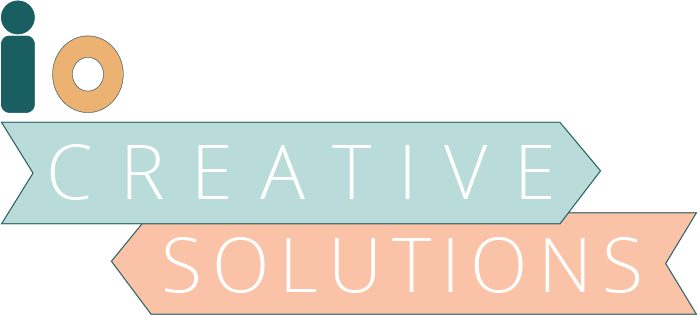 IO Creative Solutions horizontal logo featuring teal and orange brand colors